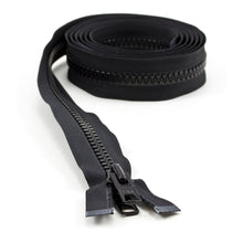 Load image into Gallery viewer, YKK® Vislon® #10 Double Pull Zipper – Black 90”
