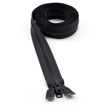 Load image into Gallery viewer, YKK® Vislon® #10 Double Pull Zipper – Black 96”