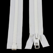 Load image into Gallery viewer, YKK® Vislon® #10 Double Pull Zipper – White 108”