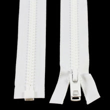 Load image into Gallery viewer, YKK® Vislon® #10 Double Pull Zipper – White 42”
