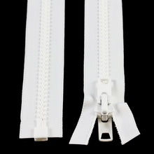 Load image into Gallery viewer, YKK® Vislon® #10 Double Pull Zipper – White 48”