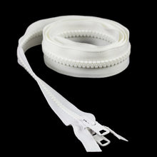 Load image into Gallery viewer, YKK® Vislon® #10 Double Pull Zipper – White 66”