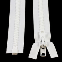 Load image into Gallery viewer, YKK® Vislon® #10 Double Pull Zipper – White 90”