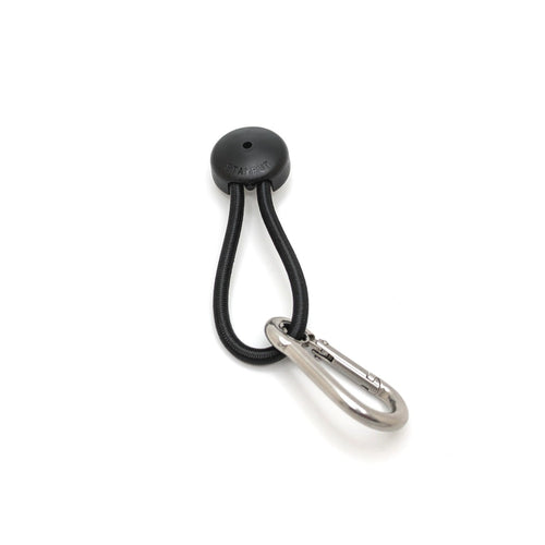 Stayput® Shock Cord Loop #70B – Black Nylon (With Carabiner)