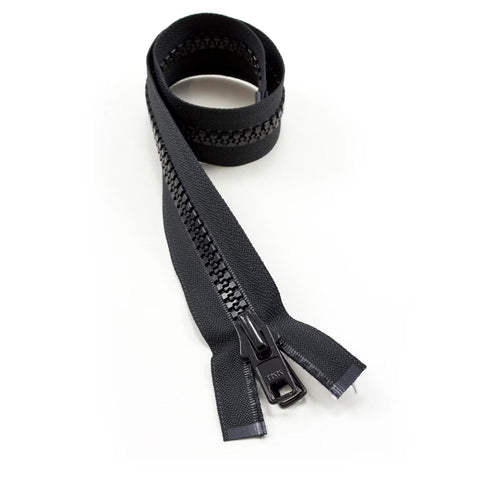 YKK® Vislon® #10 Double Pull Zipper – Black 18”