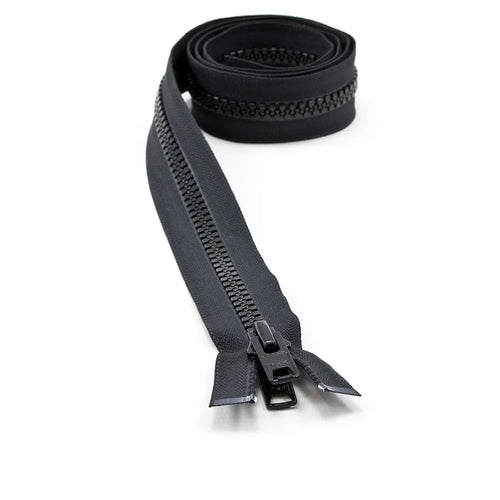 YKK® Vislon® #10 Double Pull Zipper – Black 48”