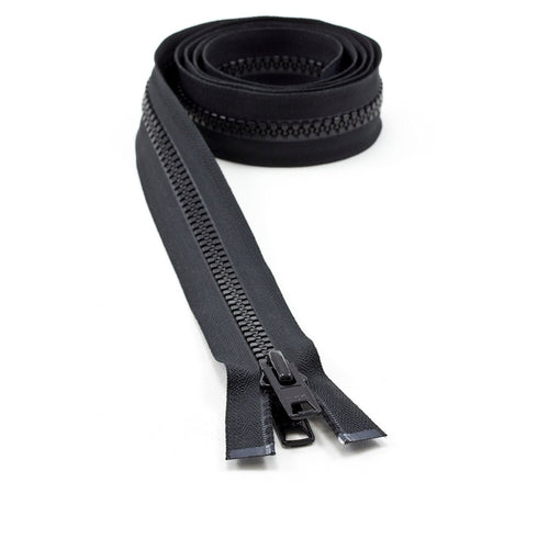 YKK® Vislon® #10 Double Pull Zipper – Black 60”
