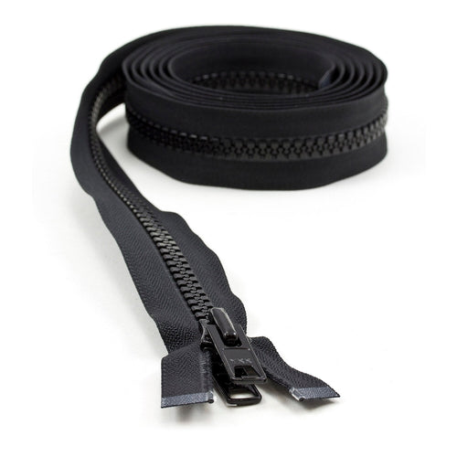 YKK® Vislon® #10 Double Pull Zipper – Black 90”