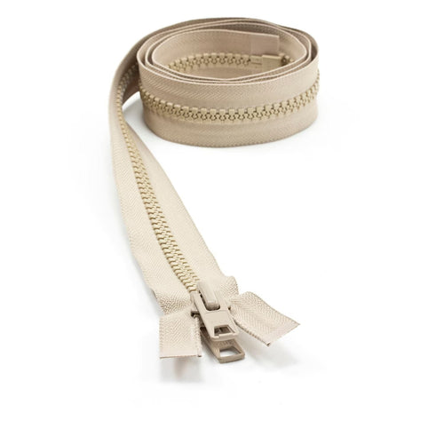 YKK® Vislon® #10 Double Pull Zipper – Light Beige 48”