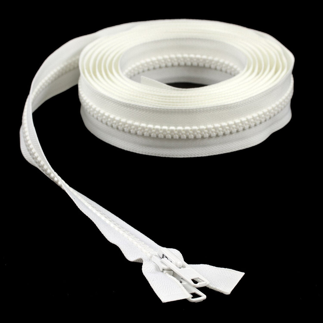 YKK® Vislon® #10 Double Pull Zipper – White 144”