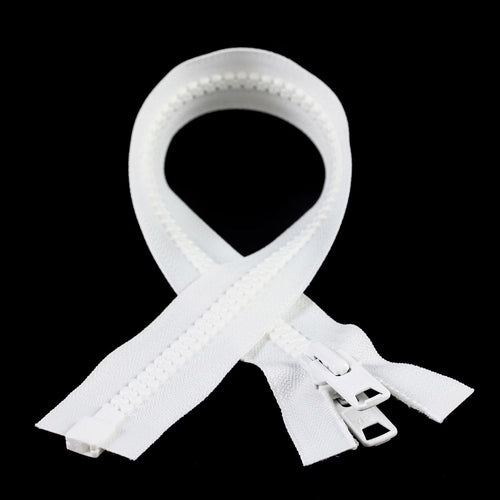 YKK® Vislon® #10 Double Pull Zipper – White 18”