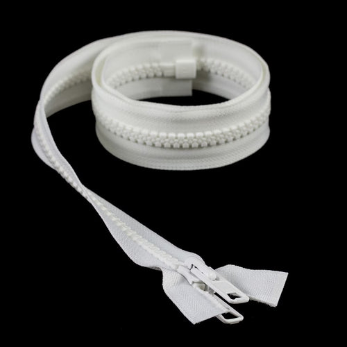 YKK® Vislon® #10 Double Pull Zipper – White 40”
