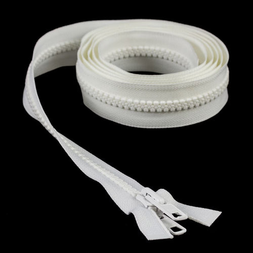 YKK® Vislon® #10 Double Pull Zipper – White 78”