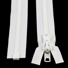 Load image into Gallery viewer, YKK® Vislon® #10 Double Pull Zipper – White 90”
